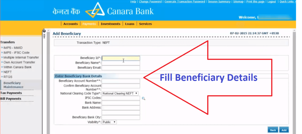 Canara Bank Netbanking